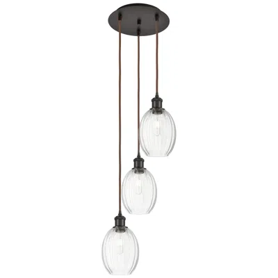 Innovations Lighting Ballston Preston 13"w 3-lt Oiled Bronze Cord Pendant W/ Clear Bulb Shade