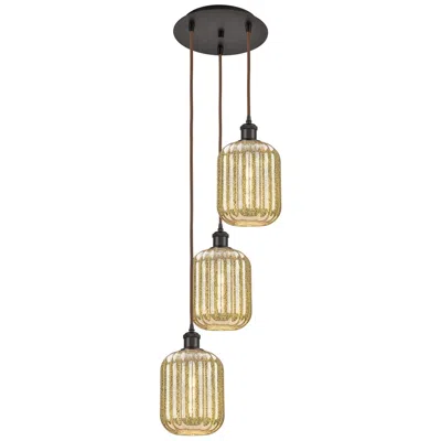 Innovations Lighting Ballston Preston 13"w 3-lt Oiled Bronze Cord Pendant W/ Mercury Jar Shade