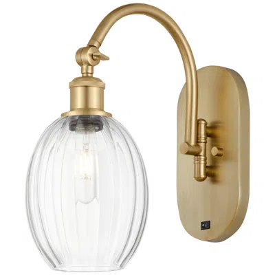 Innovations Lighting Ballston Preston 15"h Satin Gold Swiveling Sconce W/ Clear Bulb Shade