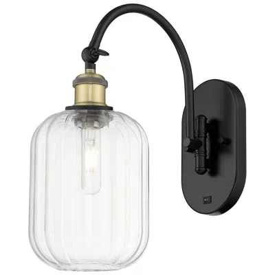 Innovations Lighting Ballston Preston 16"h Black Brass Swiveling Sconce W/ Clear Jar Shade