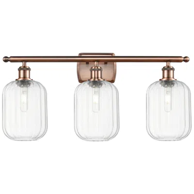 Innovations Lighting Ballston Preston 27"w 3 Light Copper Vanity Light With Clear Jar Shade