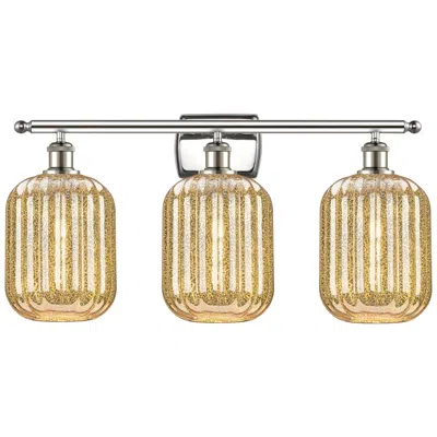 Innovations Lighting Ballston Preston 27"w 3-lt Polished Nickel Vanity W/ Mercury Jar Shade