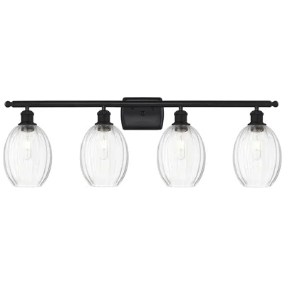 Innovations Lighting Ballston Preston 36"w 4 Light Black Vanity Light W/ Clear Bulb Shade