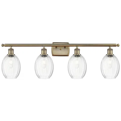 Innovations Lighting Ballston Preston 36"w 4 Light Brass Vanity Light With Clear Bulb Shade