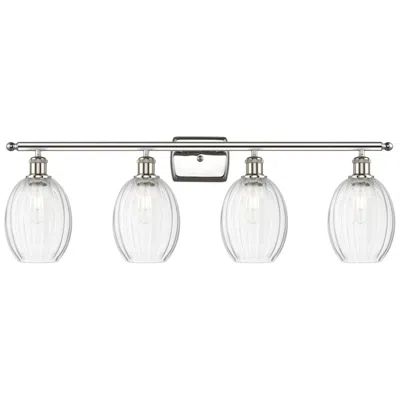Innovations Lighting Ballston Preston 36"w 4-lt Polished Nickel Vanity W/ Clear Bulb Shade