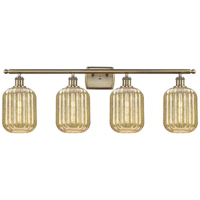 Innovations Lighting Ballston Preston 37"w 4 Light Brass Bath Light With Mercury Jar Shade