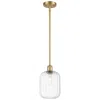 Innovations Lighting Ballston Preston 7"w Gold Stem Hung Mini Pendant W/ Clear Jar Shade In Gold