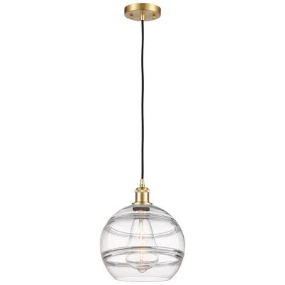 Innovations Lighting Ballston Rochester 10" Wide Satin Gold Corded Mini Pendant W/ Clear Sh