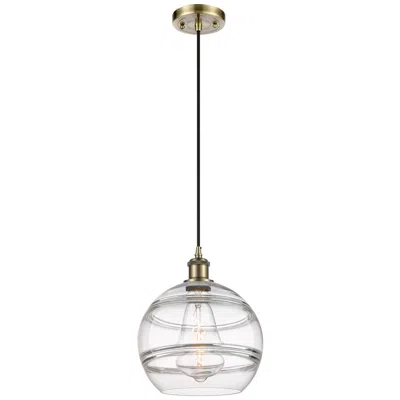 Innovations Lighting Ballston Rochester 10"w Antique Brass Corded Mini Pendant W/ Clear Sha