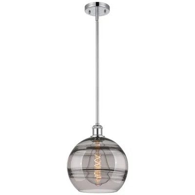 Innovations Lighting Ballston Rochester 10"w Chrome Stemmed Mini Pendant W/ Light Smoke Sha