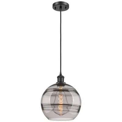 Innovations Lighting Ballston Rochester 10"w Matte Black Corded Mini Pendant W/ Smoke Shade