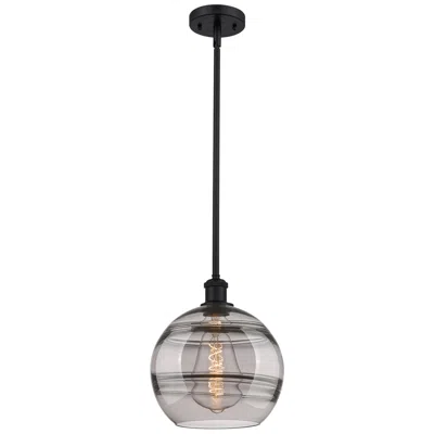 Innovations Lighting Ballston Rochester 10"w Matte Black Stemmed Mini Pendant W/ Smoke Shad