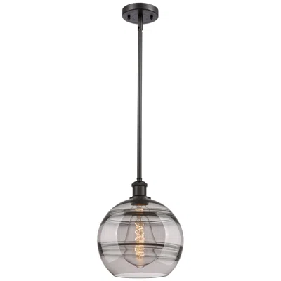 Innovations Lighting Ballston Rochester 10"w Oiled Bronze Stemmed Mini Pendant W/ Smoke Sha