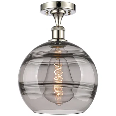 Innovations Lighting Ballston Rochester 10"w Polished Nickel Semi-flush W/ Light Smoke Shad