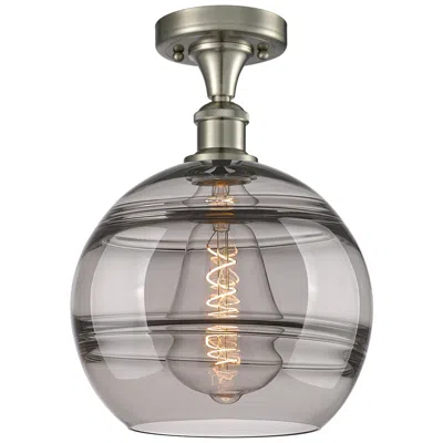 Innovations Lighting Ballston Rochester 10"w Satin Nickel Semi-flush Mount W/ Light Smoke S