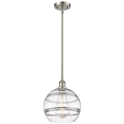 Innovations Lighting Ballston Rochester 10"w Satin Nickel Stemmed Mini Pendant W/ Clear Sha