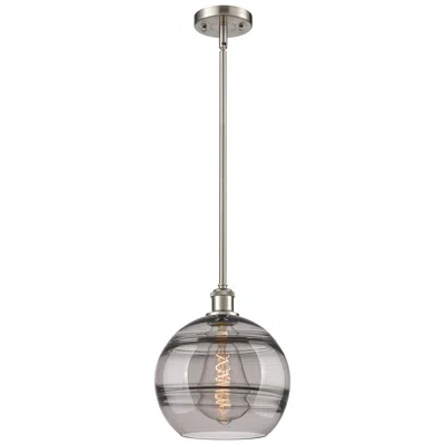 Innovations Lighting Ballston Rochester 10"w Satin Nickel Stemmed Mini Pendant W/ Smoke Sha