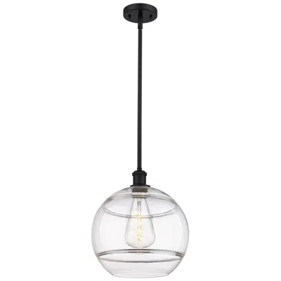 Innovations Lighting Ballston Rochester 12" Wide Matte Black Stemmed Mini Pendant W/ Clear