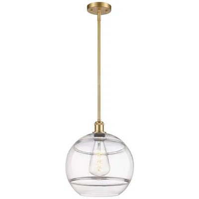 Innovations Lighting Ballston Rochester 12" Wide Satin Gold Stemmed Mini Pendant W/ Clear S