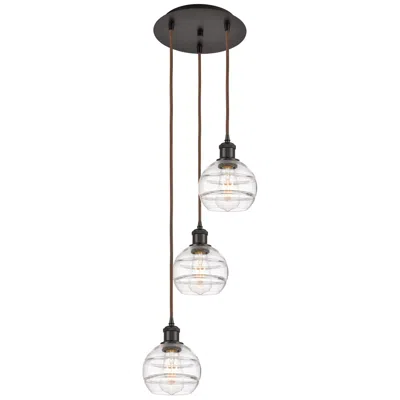 Innovations Lighting Ballston Rochester 12.38"w 3-light Oiled Bronze Cord Pendant W/ Clear