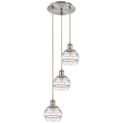 Innovations Lighting Ballston Rochester 12.38"w 3-light Satin Nickel Cord Pendant W/ Clear