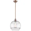 Innovations Lighting Ballston Rochester 12"w Antique Copper Stemmed Mini Pendant W/ Clear S In Gold