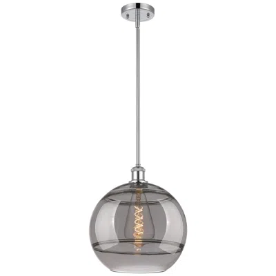 Innovations Lighting Ballston Rochester 12"w Chrome Stemmed Mini Pendant W/ Light Smoke Sha