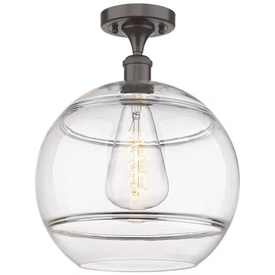 Innovations Lighting Ballston Rochester 12"w Oil Rubbed Bronze Semi-flush Mount W/ Clear Sh