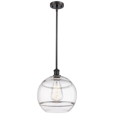 Innovations Lighting Ballston Rochester 12"w Oiled Bronze Stemmed Mini Pendant W/ Clear Sha