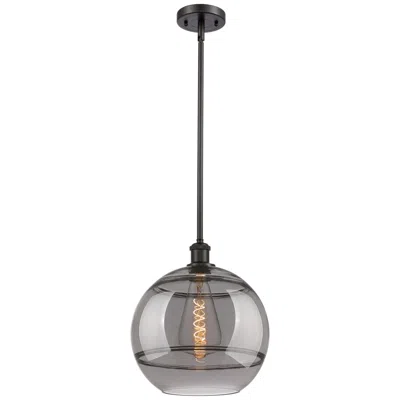 Innovations Lighting Ballston Rochester 12"w Oiled Bronze Stemmed Mini Pendant W/ Smoke Sha