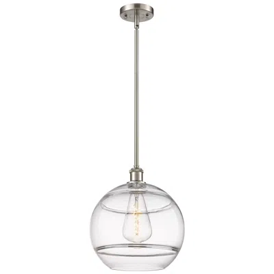 Innovations Lighting Ballston Rochester 12"w Satin Nickel Stemmed Mini Pendant W/ Clear Sha