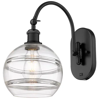 Innovations Lighting Ballston Rochester 13.38"h Black Adjustable Sconce W/ Clear Shade