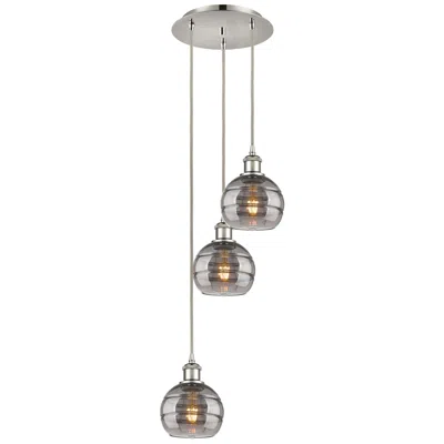 Innovations Lighting Ballston Rochester 13"w 3-light Polished Nickel Cord Pendant W/ Smoke
