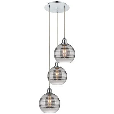 Innovations Lighting Ballston Rochester 14.5"w 3-light Chrome Corded Pendant W/ Smoke Shade