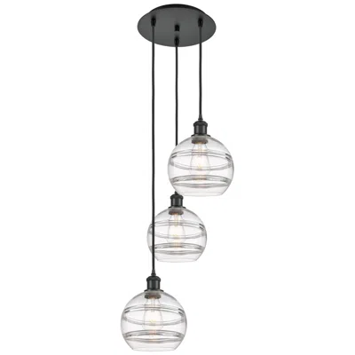 Innovations Lighting Ballston Rochester 14.5"w 3-light Matte Black Corded Pendant W/ Clear