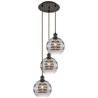 Innovations Lighting Ballston Rochester 14.5"w 3-light Oiled Bronze Cord Pendant W/ Smoke S