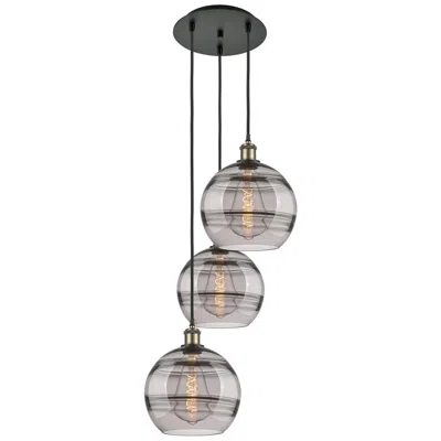 Innovations Lighting Ballston Rochester 16.5"w 3-light Black Brass Corded Pendant W/ Smoke