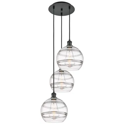 Innovations Lighting Ballston Rochester 16.5"w 3-light Matte Black Corded Pendant W/ Clear