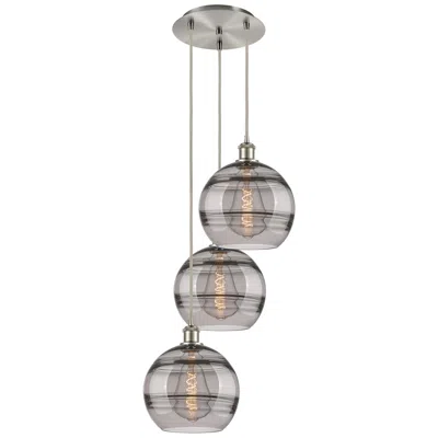Innovations Lighting Ballston Rochester 16.5"w 3-light Satin Nickel Cord Pendant W/ Smoke S