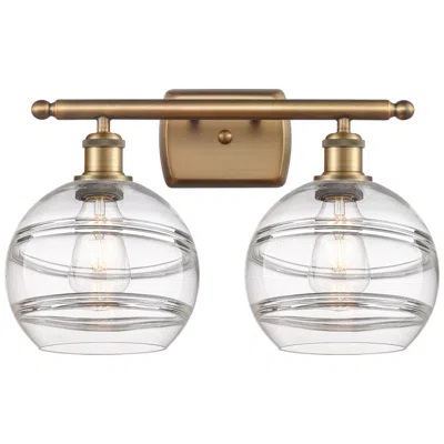 Innovations Lighting Ballston Rochester 18" Wide 2 Light Brushed Brass Bath Light W/ Clear