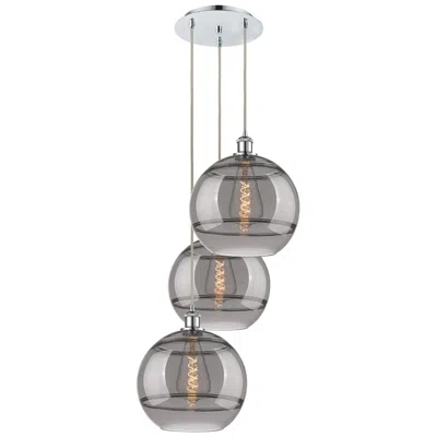 Innovations Lighting Ballston Rochester 18.5"w 3-light Chrome Corded Pendant W/ Smoke Shade