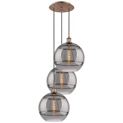 Innovations Lighting Ballston Rochester 18.5"w 3-light Copper Corded Pendant W/ Smoke Shade