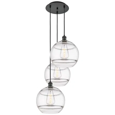 Innovations Lighting Ballston Rochester 18.5"w 3-light Matte Black Corded Pendant W/ Clear