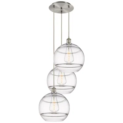 Innovations Lighting Ballston Rochester 18.5"w 3-light Satin Nickel Cord Pendant W/ Clear S