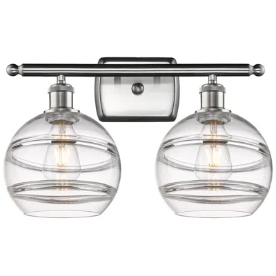 Innovations Lighting Ballston Rochester 18"w 2 Light Satin Nickel Bath Light W/ Clear Shade