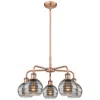 Innovations Lighting Ballston Rochester 23.88"w 5-light Copper Stem Chandelier W/ Smoke Sha In Gold