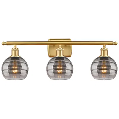 Innovations Lighting Ballston Rochester 25.88"w 3 Light Gold Bath Light W/ 6" Light Sm
