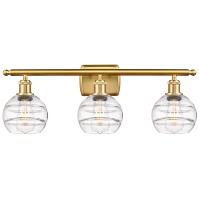 Innovations Lighting Ballston Rochester 25.88"w 3 Light Satin Gold Bath Light W/ 6" Cl