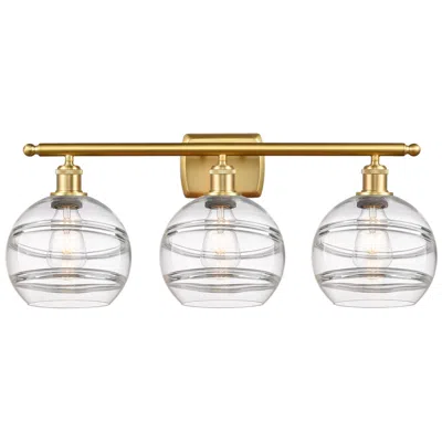 Innovations Lighting Ballston Rochester 28" Wide 3 Light Satin Gold Bath Light W/ 8" C