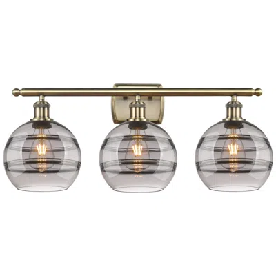 Innovations Lighting Ballston Rochester 28"w 3 Light Antique Brass Bath Light W/ 8" Sm